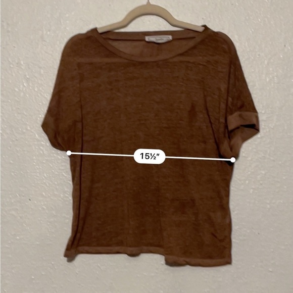Hippie Rose, brown, sheer T-shirt, size large - Picture 3 of 8